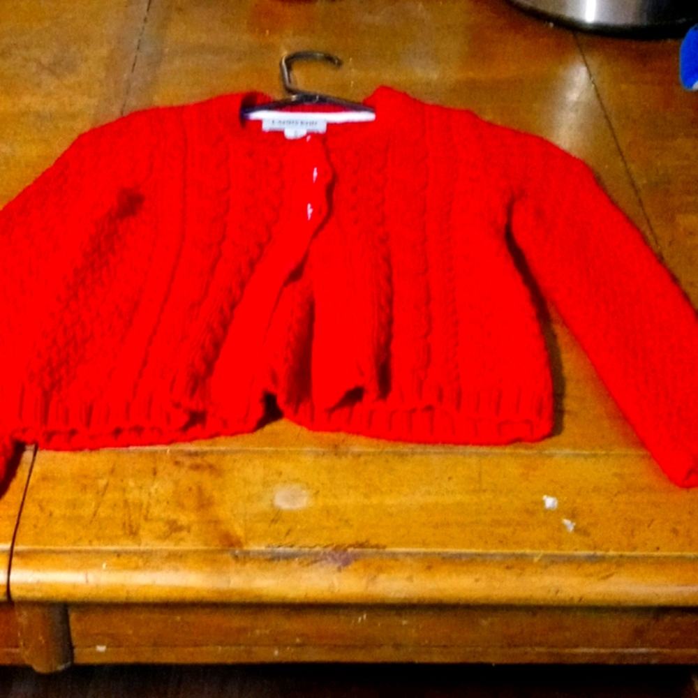 Red button up sweater never worn